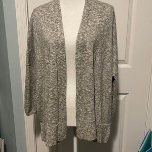 Women Loft Grey Silver Oversized Cardigan Size S